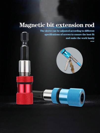 Bộ 1/3 kẹp mũi khoan lục giác từ tính, kẹp mũi khoan, mũi vít điều chỉnh độ sâu, định vị chống trượt từ tính, mũi vít từ tính, với từ tính mạnh, có thể giữ chắc mũi khoan, thao tác bằng tay, đầu nối dài thay thế nhanh 1/4 inch đa năng