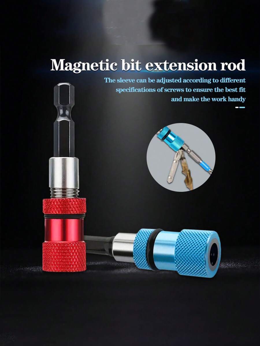 Bộ 1/3 kẹp mũi khoan lục giác từ tính, kẹp mũi khoan, mũi vít điều chỉnh độ sâu, định vị chống trượt từ tính, mũi vít từ tính, với từ tính mạnh, có thể giữ chắc mũi khoan, thao tác bằng tay, đầu nối dài thay thế nhanh 1/4 inch đa năng