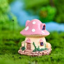 1pc Mushroom House Micro Landscape Ornament, Resin Crafts Fairy Tale Dream Villa House Decor Accessory - A - View 9