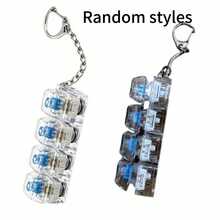 Llavero de teclado mecánico para aliviar el estrés - Llavero con 4 teclas con sonido claro y crujiente, adecuado para uso diario y viajes para aliviar el estrés (estilo de cadena aleatorio) - Multicolor - Ver 8