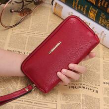 Fashionable Women's Clutch Wallet With Lychee Pattern, Casual Women's Handbag, Small Square Clutch Bag - Burgundy - View 11