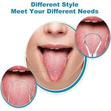 3 Pcs Stainless Steel Tongue Scraper Set, U-Shaped Wide Opening Metal Tongue Cleaner, Reusable Rustproof Oral Hygiene Tools, Professional Tongue Scrapers For Adults Bad Breath Reduction - Bạc - Xem 6