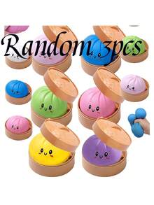 2/3/4/5pcs Set Dumpling Squeezing Toy, Crazy Fun Bun Pressure Ball Squeezing Dough Toy, Pressure Relief Handmade Food Steamer Gift (Random) - Multicolor - View 10