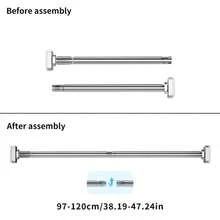 Adjustable Tension Rod - Made Of Stainless Steel With Plastic End Caps, Easy To Install Without Drilling, Suitable For Shower Curtains, Window Curtains, Door Curtains, Clothing Storage And Balcony Drying. Available In Silver, Black And White Colors. - View 29