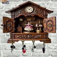 1pc Key Holder With 4 Double Key Hooks, Decorative Rustic Key Rack Suitable For Entryway, Hallway, Bedroom, Wooden Key Storage Organizer - Multicolor - View 10