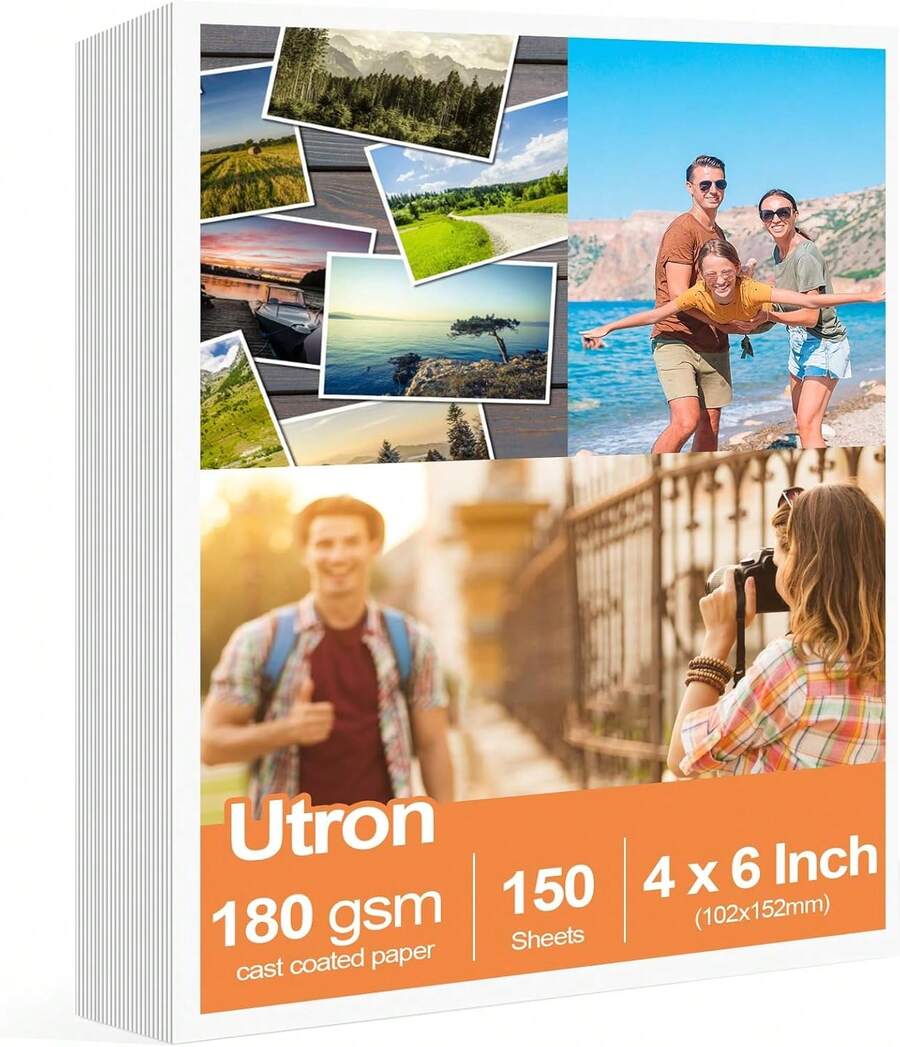 150 Sheets Glossy Photo Paper, 4 X 6 Inch, Photo Paper For Printer, Photo Printer Paper, By Better Office Products - White - View 1