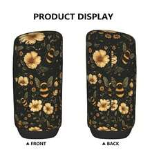 1 cái bọc cần phanh tay và cần số xe hơi bằng sợi polyester in hình hoa cúc, phụ kiện ô tô đa năng, dùng được cho cả nam và nữ. - nắp cần số - Xem 2