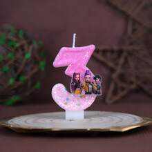 数字生日蜡烛，韩流女巫主题手工数字蜡烛，蛋糕派对卡通风格数字0-9，派对用品，生日用品 - 彩色 - 查看 7