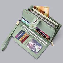 Women's Wallet And Card Holder Combo Large Capacity Clutch Bag Women - Green Printing - View 2