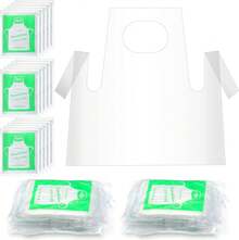 Disposable Aprons For Kids Painting Plastic Smock Disposable Oil Proof Small Clear Polythene Apron For Craft Eating - ColorA - View 1