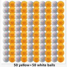 Huieson pelotas de Ping Pong de 3 estrellas 50 ~ 100 Uds ABS 40 + nuevo Material pelotas de tenis de mesa pelotas de Ping Pong para competición - 50 bolas amarillas - Ver 1