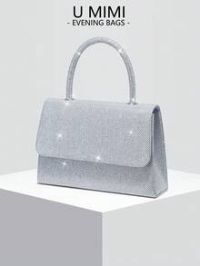 Nouveau sac de soirée brillant, convient pour les mariages, les galas, les fêtes, les réceptions. Un excellent cadeau pour les femmes - Argent - Voir 2