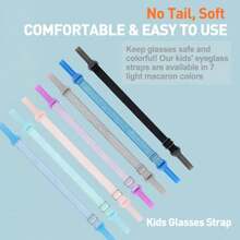 Lvvfit Glasses Straps 6.5-10inch -Adjustable Glasses Strap Sports Sunglasses Eyeglasses Holder Straps For Toddler And -Eyewear Retainers For Boys And Girls Age 3-12 Years (4pcs - Light Black Royal Blue Light Blue Lake Blue - View 4