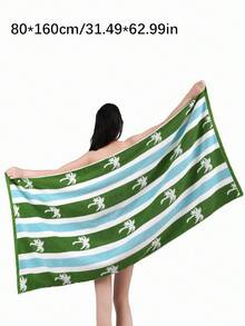 QIBHI 1/2/3 chiếc tùy chọn, khăn tắm hoặc khăn lau phong cách bãi biển họa tiết jacquard cây dừa sọc tinh tế 100% cotton terry nguyên chất, thấm hút tốt cho tắm tại nhà, khăn tắm bãi biển, phù hợp cho phòng tắm, khách sạn, phòng gym, du lịch, quà tặng, salon, thể thao, ngoài trời, bãi biển, trường học, tựu trường, du lịch, phụ kiện du lịch, đồ dùng thiết yếu cho gia đình, khăn, chăm sóc da - màu xanh lá - Xem 10