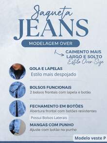 Maxi Oversized Denim Jacket With Pockets, Women's Long Winter - 深灰色 - 查看 3