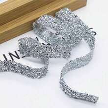 1pc Self-Adhesive Resin Rhinestone Trim, Clothing Accessory DIY Decor - Champagne - View 4