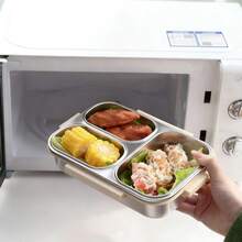 Caja de almuerzo de acero inoxidable 304 de 900ML con compartimentos, caja bento dividida, contenedor de almuerzo sellado a prueba de fugas, contenedor de almacenamiento de alimentos de gran capacidad portátil para frutas y ensaladas, apto para calentar con agua caliente, apto para lavavajillas & microondas, adecuado para estudiantes y adultos para usar en casa, escuela, oficina, picnic, regreso a la escuela - Multicolor - Ver 8