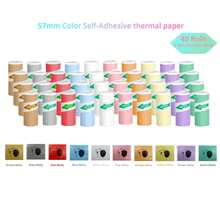 Papel autoadhesivo térmico de color 57*25mm, papel de etiquetas de oficina, papel de impresión de etiquetas, compatible con mini impresoras, adecuado para impresoras sin tinta, notas de estudio, trabajo, fotos y memorandos - Ver 9