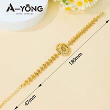Vòng tay đồng xu thời trang Dubai mạ vàng 24k, vòng tay charm cưới Ả Rập dành cho phụ nữ Hồi giáo Trung Đông, trang sức đeo hàng ngày và dự tiệc. - Vòng tay tiền xu - Xem 15