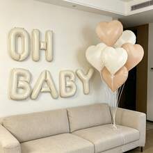 16-Inch Balloon Set Includes Letter Balloons And Heart Foil Balloons, Suitable For Holidays, Gender Reveal Parties, And Christening Decorations, For Indoor And Outdoor Use - Multicolor - View 9