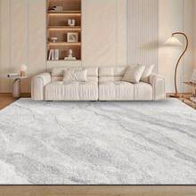 Luxurious Thickened Soft Rectangular Floor Mat, Modern Minimalist Abstract Pattern Carpet, Gray And White Color Scheme, With Backing, Soft, Suitable For Living Room, Indoor And Outdoor Spaces, Bedroom, Office, Dining Room, Balcony, Courtyard, Entrance Mat, Home Decoration, Room Decoration, Outdoor Decoration, Suitable For Halloween, Christmas - 1PC - 查看 4