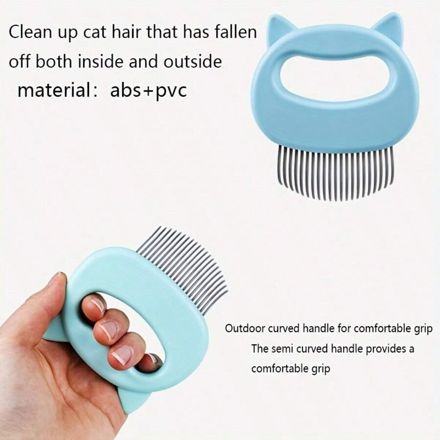猫咪梳毛刷，温和按摩去毛工具，采用耐用塑料制成，用于猫咪护理和去毛，猫毛刷