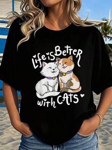 Women T-Shirts - Black - View 8