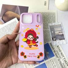 スマホケース 2in1ケース ジェル風可愛いデザイン キャラクターイラスト 大人可愛い 女子向け TPU+PP二層構造 柔らかTPU 耐衝撃 カメラレンズ保護 17/16/15/14/13/12/11/5/7/8 Plus Pro Max 対応 インスタ映え プレゼント - 米白 - チェックする 3