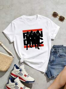 Camiseta de manga corta con cuello redondo suave y casual de verano para mujer, tops para salir, algodón, vintage, estilo callejero europeo y americano, casual deportivo, estilo unisex, estilo casual urbano, tops bonitos, Gen Z, curvas, ropa Y2K, camisetas divertidas, tops para damas, conjuntos de vacaciones para mujer, top lindo, camiseta gráfica, conjuntos de primavera, camisetas holgadas, ropa de calle retro, estilo de los 90, estilo de los 2000, subcultura, top negro, tops blancos, atuendo de fiesta de los 90. Blanco - Blanco - Ver 4