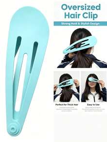 2pcs/1pc Oversized Funny Decorative Hair Clips, Pink & Blue, Accessories For Bags & Clothes, 28cm - Multicolor - View 3