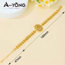 Vòng tay đồng xu thời trang Dubai mạ vàng 24k, vòng tay charm cưới Ả Rập dành cho phụ nữ Hồi giáo Trung Đông, trang sức đeo hàng ngày và dự tiệc. - Vòng tay tiền xu - Xem 12