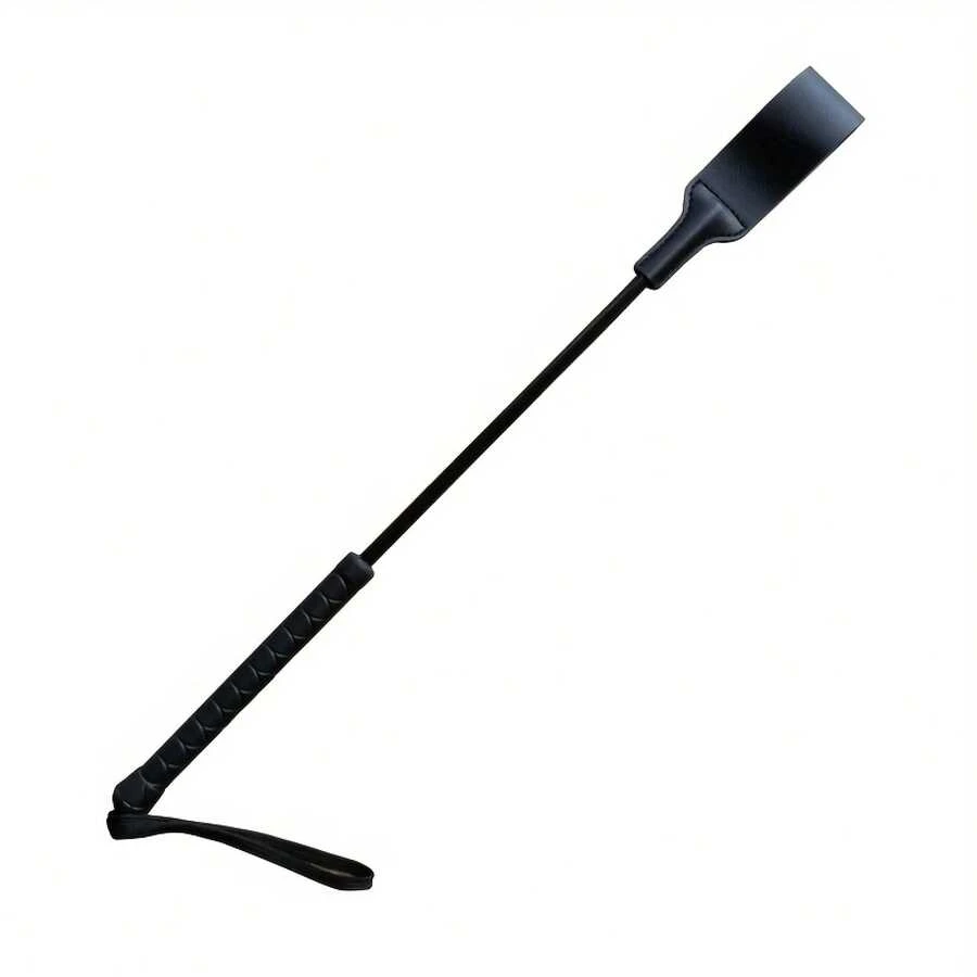 Equestrian Riding Whip, High-Quality PU Riding Whip, Equipped With A Comfortable Grip, Short Riding Whip Used For Equestrian Training Assistance, English-Style Equestrian Aid Tool, Flexible And Durable, Suitable For All Riders. - Black - View 1