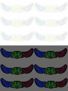 6 Sheets Glow In The Dark Tattoos Stars Freckles Glow Face Tattoo For Wedding Parade Date Makeup Festival Essentials Party Karneval Rave Party - Multicolor - View 3