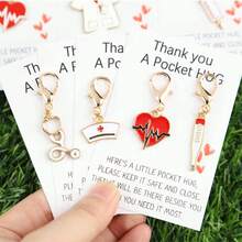 Bộ 8 móc khóa chủ đề y tế, kèm 2 thiệp cảm ơn, thích hợp làm quà tặng tri ân bác sĩ và y tá, phụ kiện túi xách, mặt dây chuyền móc khóa, quà tặng sự kiện chăm sóc sức khỏe, phần thưởng cho nhân viên, quà năm mới. - Nhiều màu - Xem 11