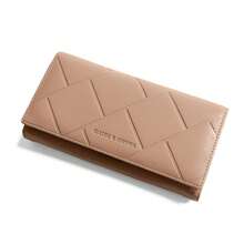 Simple Women's Wallet With Magnetic Clasp,-Patterned Wallet, Women's Long Clutch Bag With Large Capacity - Black - View 4