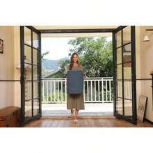 Cesta de almacenamiento de cuerda de algodón extragrande con tapa y cierre, cesta versátil de lavandería y contenedor de tela para ropa, toallas, mantas, organización de sala de estar todo azul - Todo azul oscuro - Ver 8
