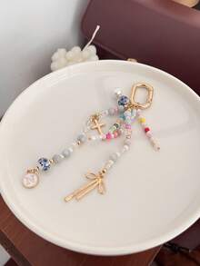 Bohemian Colorful Fish Bowknot Heart Cross Letter Pendant Beaded Keychain Suitable For Bag Accessories And Key Accessories Gifts - Multicolor - View 2