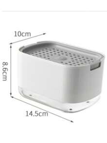 1pc Soap Dispenser, Countertop Soap Pump Dispenser, Sponge Nozzle, Convenient Kitchen Sink Dishwashing Slip-Resistant Base Press Soap Box, Kitchen Gadgets, Counterth Soap Press Box, Manual Dispenser, Sponge Press Pump Soap Refill Container - Multicolor - View 6
