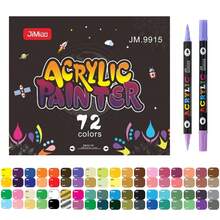 1pc 24/48/72 Colors Dual-Tip Dual-Color Acrylic Markers, One-Stroke Two-Color Glass Painting Layerable Soft Tip Markers For Art Students - Acrylic Marker - View 8