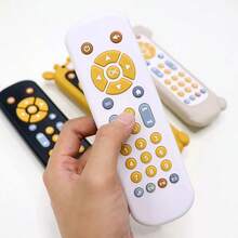 1 Pc Multi-Language Simulation Remote Control Toy With Sound And Light Effective Interactive Learning Toy TV Remote Control Simulation Toy Early Learning Cognitive Toy Black Remote Control White Remote Control (Battery Not Included) - Multicolor - View 1
