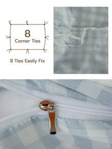 2/3pcs Bedding Set (1 Duvet Cover + 1/2 Pillowcase, Comforter Not Included), Minimalist Blue Plaid Print, Soft, Breathable Bedding Set, Suitable For Bedroom, Guest Room, Dormitory - Multicolor - View 6