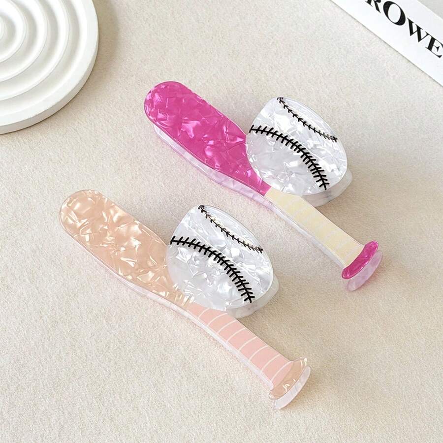 1 chiếc kẹp tóc hình gậy bóng chày độc đáo, thiết kế vây cá mập thời trang, phụ kiện tóc dành cho nữ, phù hợp cho người đam mê thể thao.