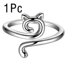 Nhẫn hình mèo con có thể mở ra, nhẫn móc len bằng chỉ, trang sức nhẫn hình đuôi mèo đan. - Nhiều màu - Xem 14