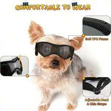 1Pc Premium Pet Dog Sunglasses For Small & Medium Breeds, 100% UV Protection Anti-UV Lenses With Adjustable Elastic Strap. Multi Color Options: Pink, Black, Orange, Stylish Pet Eyewear For Walking, Driving And Hiking Outdoor Activities - Multicolor - View 7
