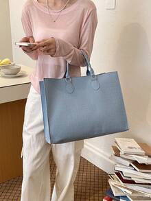 Fashionable Snake Skin Pattern Multi-Purpose Large Capacity Tote Bag For Travel & Shopping - Blue - View 5