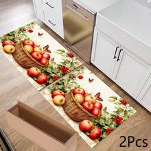 1 件装苹果丰收印花吸水垫/沥水垫，适用于咖啡机、餐具 - 涤纶吸水桌面保护垫，带橡胶防滑垫，可用于厨房台面装饰、家庭酒吧和餐桌 - 彩色 - 查看 8