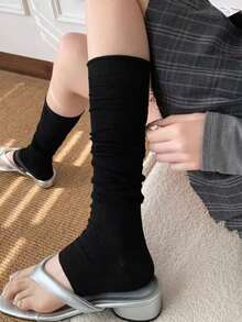 4 Pairs Spring/Summer White Ankle Socks, Korean Style Gray Knee-High Socks For Women - Multicolor - View 12