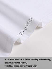 Men's T-Shirt, New Summer Collection 2026. TM411 Men's Short-Sleeved T-Shirt, 100% Cotton, With Geometric Letter Print, Comfortable And Breathable For Leisure, High-Quality Three-Needle Stitching. 6IOZ - 白色 - 查看 4