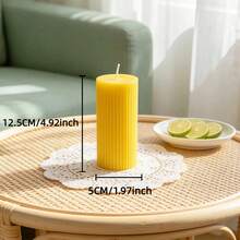 1 cây nến trụ sọc vàng tươi "Dopamine Style". Kích thước: Đường kính 1,96 inch; Chiều cao 1,96-7,87 inch. Lý tưởng để trang trí bàn ăn, cây nến thơm này hoàn hảo để tạo không khí mùa hè, tổ chức tiệc sinh nhật, trang trí bàn ngoài trời hoặc làm quà tặng mùa hè đáng yêu. - Sáp trụ - Xem 9