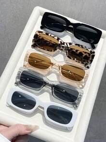 5pcs Y2K Style Square Frame Casual Unisex Eyeglasses - Multicolor - View 1